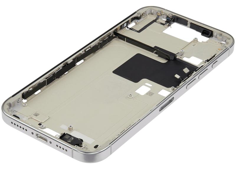 Reparación de marco medio con botón de encendido y volumen para iPhone 16 Pro Max en Guatemala.