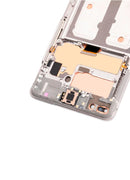 Pantalla OLED Samsung Galaxy S10 5G Crown Silver usada con marco, lista para reparación de display.