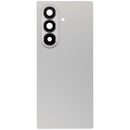 Tapa trasera plateada para Samsung Galaxy Z Fold7 5G (F966) con lente de cámara integrada, ideal para reparación.