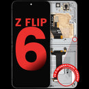 Pantalla OLED interna con marco blanco para Samsung Galaxy Z Flip 6 5G (F741), repuesto Aftermarket Plus.