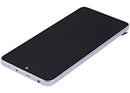 Pantalla OLED refurbished morada para Xiaomi Redmi Note 14 5G y Poco M7 Pro 5G con marco, repuesto para reparación.