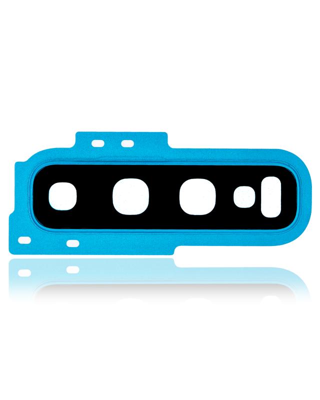 Lente de camara trasera con anillo de cubierta para Samsung Galaxy S10 (Azul)