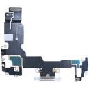 Puerto de carga original iPhone 15 azul, flex de carga A2846, conector dock para reparación.
