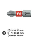 Juego de 39 piezas Wera Tool-Check PLUS 2, con ratchet, puntas y vasos de 1/4 pulgada.
