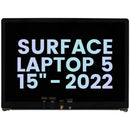 Pantalla LCD original Microsoft Surface Laptop 5 15" Platinum con marco, ideal para reparación de display roto.