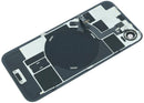 Tapa trasera original blanca para iPhone 17e con MagSafe y NFC, ideal para reparación y repuesto.