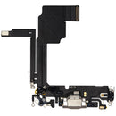 Puerto de carga USB-C con cable flex para iPhone 15 Pro (A2848, A3101) titanio natural, pieza usada.
