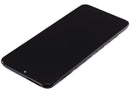 Pantalla LCD y digitalizador refurbished con marco negro para TCL 40 SE (T610K), lista para reparación.