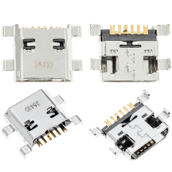 Puerto de carga Micro B 06 Pin con 4 puntos de anclaje para soldar