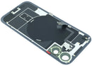 Tapa trasera original iPhone 17 negra con logo Apple, compatible MagSafe y NFC, ideal para reparación de back cover.