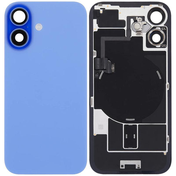 Encuentra tapas traseras usadas con placa de acero, carga inalámbrica MagSafe y flex de linterna compatible para iPhone 16 en Guatemala.