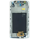 Pantalla LCD blanca LG G3 D850 D851 D855 con frame original para reparación de display roto.