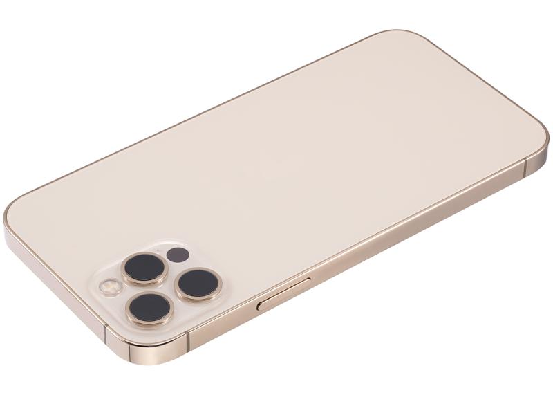 Tapa trasera para iPhone 12 Pro con componentes pequeños pre-instalados (Versión internacional, Dorado, Grado C)