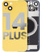 Tapa trasera con placa y iman MagSafe para iPhone 14 Plus (Amarillo)