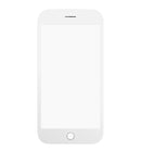 Reparación de pantalla de iPhone 7 en Guatemala: cristal con marco, OCA y polarizador preinstalado en color blanco, paquete premium de 2 unidades.