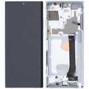 Pantalla OLED Mystic White para Samsung Galaxy Note 20 Ultra 5G con marco, 120Hz, repuesto de display.
