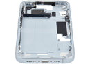 Chasis medio iPhone 15 azul (A2846) usado con piezas pequeñas, ideal para reparación de estructura.