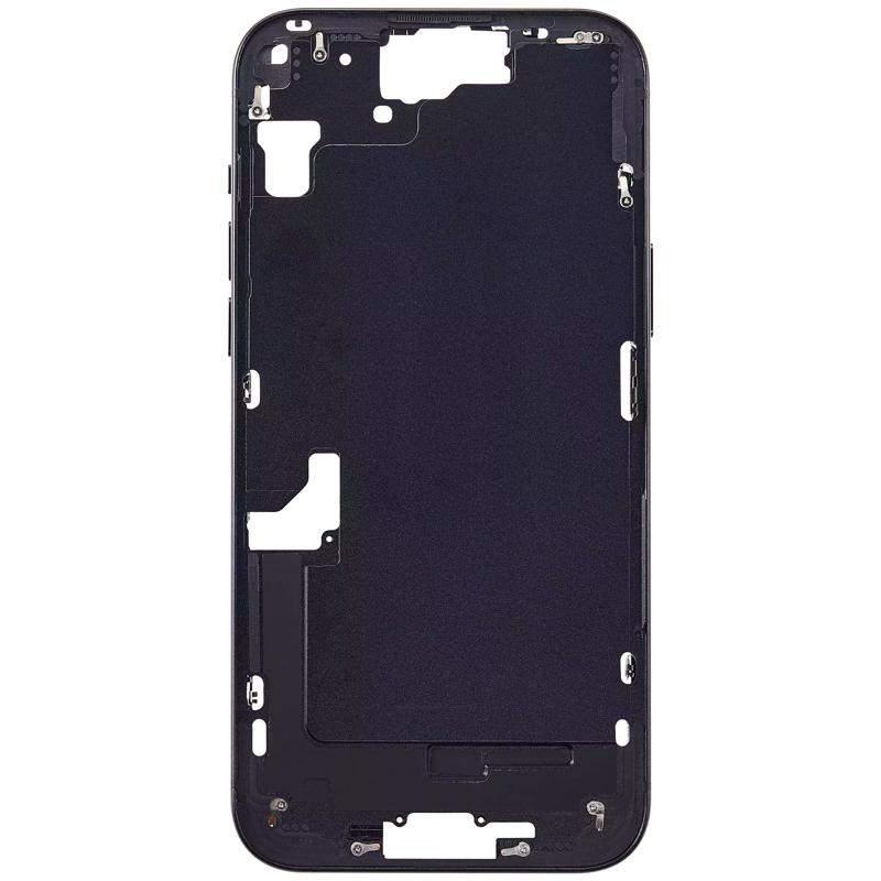 Compra en Guatemala el Marco intermedio negro con botones de encendido y volumen para iPhone 15 Plus versión internacional, ideal para reparaciones en talleres especializados.