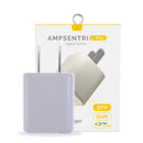 Cargador de pared GaN 30W AmpSentrix Pro, USB-C y USB-A, color Desert Titanium para carga rápida.