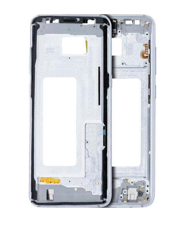 El marco intermedio compatible para Samsung Galaxy S8 en Guatemala con piezas pequeñas y color Arctic Silver está disponible en nuestro taller de reparaciones.