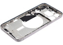 Chasis medio iPhone 15 Pro Max A2849 titanio blanco, grado B, con pequeñas piezas OEM.