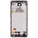 Pantalla Hard OLED blanca con marco para Samsung Galaxy A72 (A725), repuesto de alta calidad para reparación.