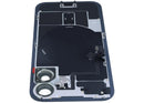 Tapa trasera con placa de acero con carga inalambrica NFC MagSafe y flex de linterna compatible para iPhone 16 (original) (Negro)