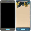 Pantalla LCD original Samsung Galaxy Alpha G850F dorada, para reemplazar display dañado.