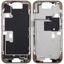 Chasis medio iPhone 16 Pro Desert Titanium con botones de encendido y volumen, para reparación A3083, A3292.