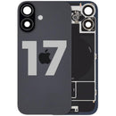 Tapa trasera usada iPhone 17 con MagSafe, NFC, y flex de flash, modelo A3258, para reparación.