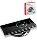 Almohadilla de carga inalámbrica rápida PowerPeak de 15W, color negro, para smartphones y dispositivos compatibles.