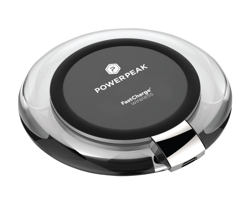 Encuentra el cargador inalámbrico Fast Charge PowerPeak de 15W en Guatemala para cargar tus dispositivos de forma rápida y segura.