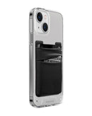 Base billetera adhesiva SlowBack negra para teléfono, diseño delgado tipo pocket.