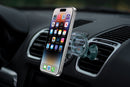Soporte magnético PowerPeak para auto, negro, con montaje giratorio, ideal para salpicadero o parabrisas.