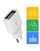 Adaptador USB a USB-C Google Pixel blanco original, compacto y duradero para carga y datos.