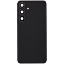 Tapa trasera Jet Black para Samsung Galaxy S25 FE con lente de cámara, repuesto de vidrio trasero.