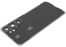 Tapa trasera original Samsung Galaxy S25 5G Silver Shadow con lente de cámara, ideal para reparación de repuesto.