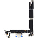 Puerto de carga usado Ultramarine para iPhone 16 Plus (A28XX), conector y cable flex de repuesto.