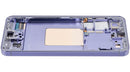 Pantalla OLED usada Samsung Galaxy S24 5G Cobalt Violet con marco, ideal para reparación de display.