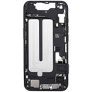 Chasis medio iPhone 16e (A2925, A2926) usado con puerto de carga y piezas pequeñas para reparación.