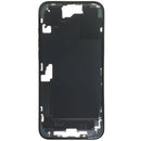 Chasis medio de iPhone 16 Plus negro usado con pequeñas partes, ideal para reparación de estructura.
