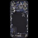Tapa trasera azul profundo usada para iPhone 17 Pro Max A3295 con puerto de carga USB-C.