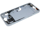 Marco medio azul usado para iPhone 15 Plus (A2847, A3093), chasis de repuesto para reparación.
