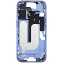 Marco medio ultramarine iPhone 16 (A3104, A3106) con botones power y volumen, repuesto Aftermarket Plus.