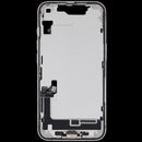 Chasis medio OEM Apple iPhone 16e blanco usado con puerto de carga flex y partes pequeñas.