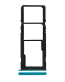Bandeja dual SIM Samsung Galaxy A21 (A215) azul nube, repuesto original para porta SIM.