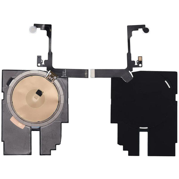 Reparación de flex de carga inalámbrica NFC y flex de linterna para iPhone 16 Pro en Guatemala, incluye etiquetas de Backorder y garantía.