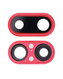 Lente de cámara trasera roja para iPhone 8 Plus, con bracket y bisel, incluye 10 unidades para reparación.