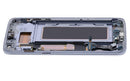 Pantalla Samsung Galaxy S7 Edge usada OEM pull Grade A con frame negro Onyx, lista para reparación.