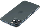 Tapa trasera verde medianoche usada para iPhone 11 Pro A2160 con puerto de carga flex y pequeñas partes.